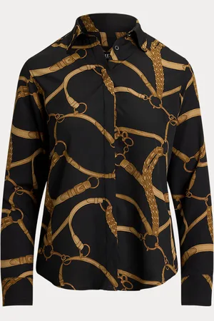 Ralph Lauren Camisa de crepé estampada Classic