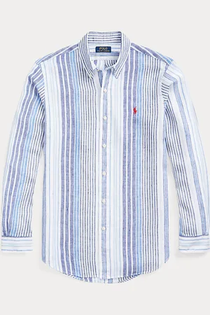 Ralph Lauren Camisa de lino Classic Fit con rayas