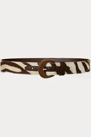Ralph Lauren Cinturón ancho con hebilla de madera