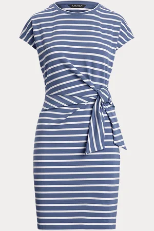 Ralph Lauren Vestido de punto anudado con rayas