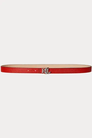 Ralph Lauren Cinturón estrecho de piel reversible