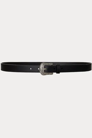 Ralph Lauren Cinturón de piel con hebilla labrada