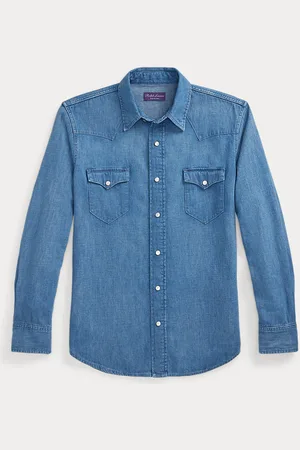Ralph Lauren Camisa Western vaquera de algodón y lino