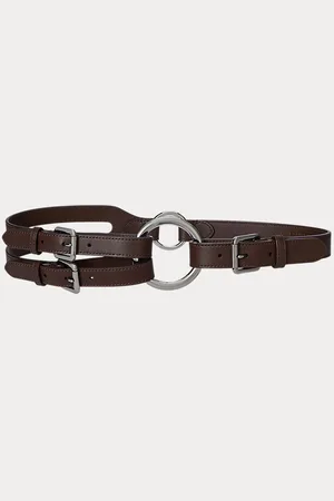 Ralph Lauren Cinturón de piel de tres tiras