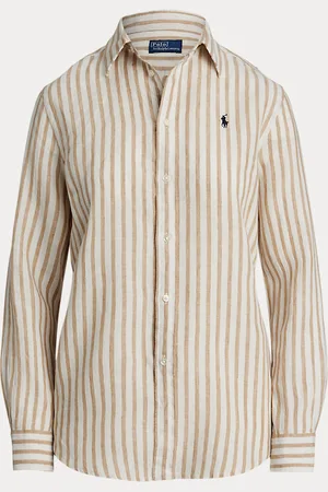 Ralph Lauren Camisa de lino Classic Fit con rayas