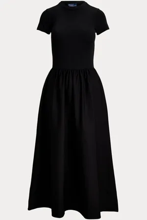 Ralph Lauren Vestido de manga corta de algodón