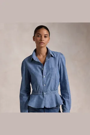 Ralph Lauren Camisa de cambray con péplum