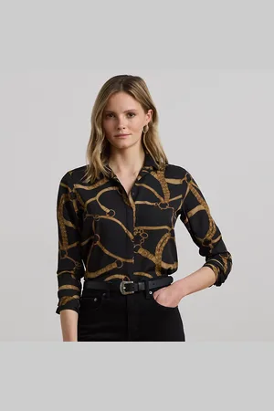 Ralph Lauren Camisa de crepé estampada Classic