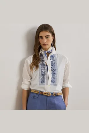 Ralph Lauren Camisa de paño de algodón con bordado