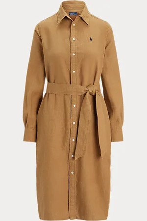 Ralph Lauren Vestido camisero de lino con cinturón