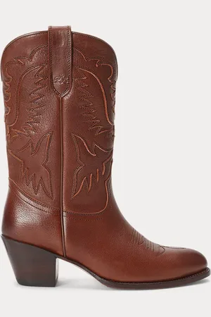 Ralph Lauren Bota de cowboy de piel