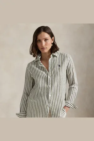 Ralph Lauren Camisa de lino Classic Fit con rayas