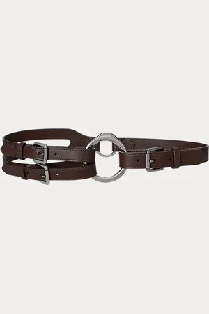 Ralph Lauren Cinturón de piel de tres tiras