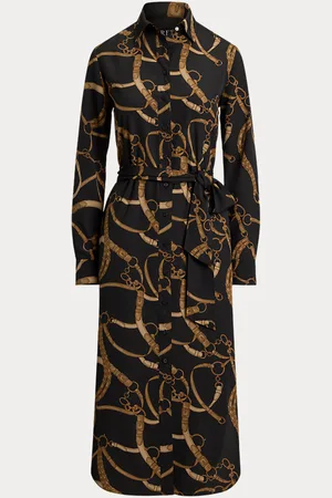 Ralph Lauren Vestido camisero de crepé estampado