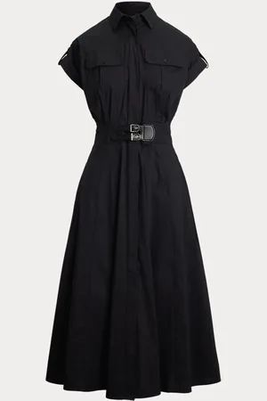 Ralph Lauren Tallas Pequeña - Vestido camisero con algodón y hebilla