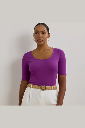 Ralph Lauren Tallas Grandes - Camiseta de mezcla de algodón acanalada