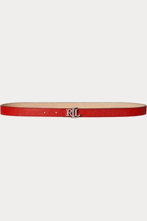 Ralph Lauren Cinturón estrecho de piel reversible