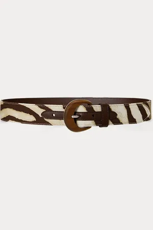 Ralph Lauren Cinturón ancho con hebilla de madera