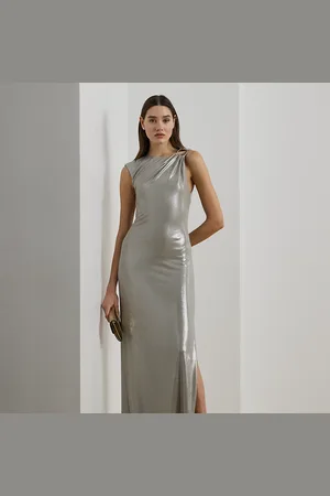 Ralph Lauren Vestido largo metalizado sin mangas