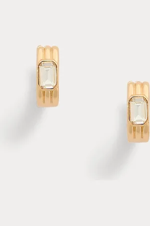 Ralph Lauren Pendientes acanalados bañados en oro