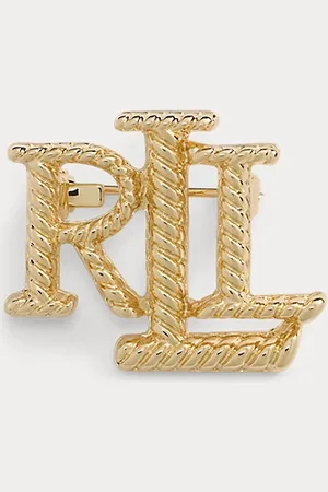 Ralph Lauren Broche de logotipo bañado en oro