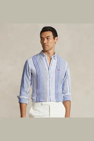 Ralph Lauren Camisa de lino Classic Fit con rayas