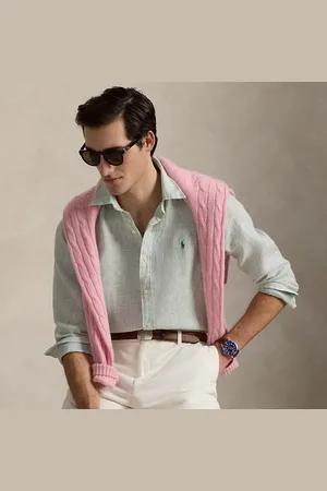 Ralph Lauren Camisa de lino con rayas Custom Fit