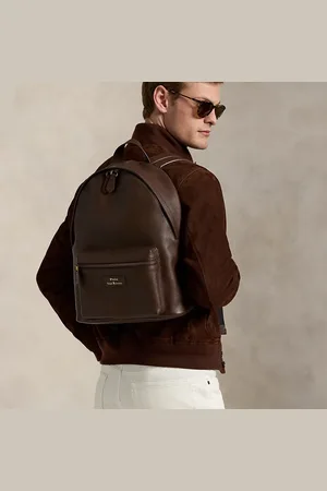 Ralph Lauren Mochila de piel granulada