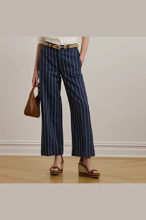 Ralph Lauren Pantalón recortado en espiga con rayas