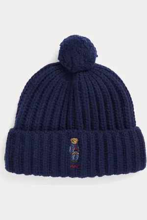 Ralph Lauren Gorro de canalé con Polo Bear y pompón
