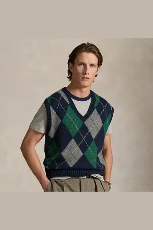 Ralph Lauren Chaleco de punto Big Fit con rombos