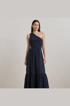 Ralph Lauren Vestido de punto flameado con cinturón