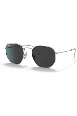 Ray-Ban Hexagonal Titanium Gafas De Sol Montura Negro Lentes Polarizados 54-21