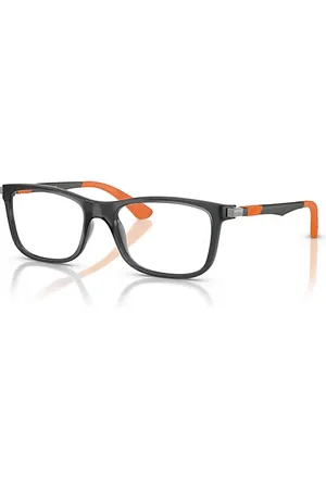 Ray-Ban Rb1549 Optics Kids Gris Plomo/goma Naranja Montura Transparente Lentes Polarizados 48-16