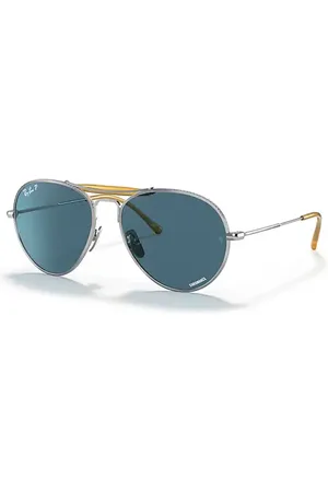 Ray-Ban Rb8063 Titanium Gafas De Sol Montura Azul Lentes Polarizados 55-16