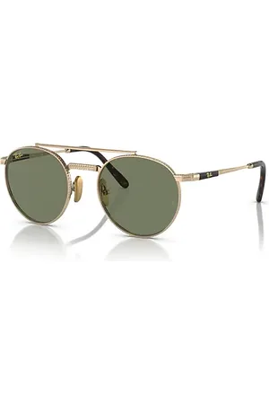 Ray-Ban Round II Titanium Gafas De Sol Montura Verde Lentes 53-20