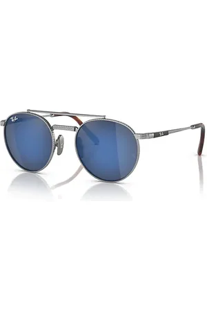 Ray-Ban Round II Titanium Gafas De Sol Montura Gris Lentes 53-20