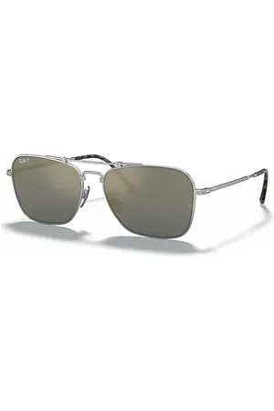 Ray-Ban Caravan Titanium Gafas De Sol Montura Azul Lentes Polarizados 58-15