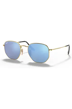 Ray-Ban Hexagonal Flat Lenses Gafas De Sol Montura Azul Lentes 48-21