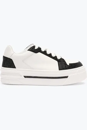 RENE CAOVILLA Zapatilla Xtra Blanca Y Negra Con Cristales 50