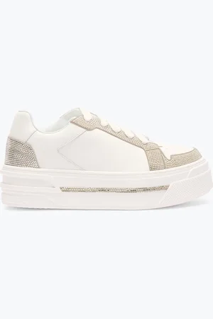 RENE CAOVILLA Zapatilla Xtra Blanca Y Plateada Con Cristales 50