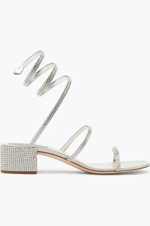 RENE CAOVILLA Sandalias Bajas Con Joyas Grises Cleo