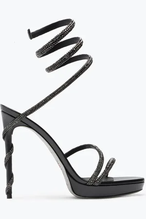 RENE CAOVILLA Sandalia Con Plataforma Margot De Color Negro Y Cristales 120