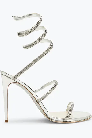 RENE CAOVILLA Sandalia Plateada Con Cristales Cleo 105