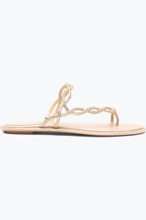 RENE CAOVILLA Sandalia Plana Braid Nude 10