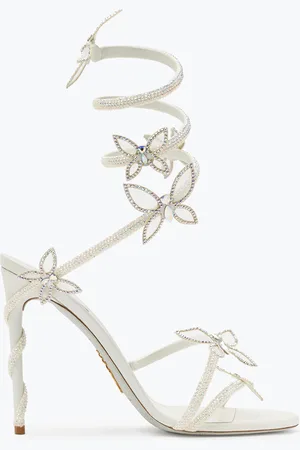 RENE CAOVILLA Sandalia Margot Blanca Con Cristales 105