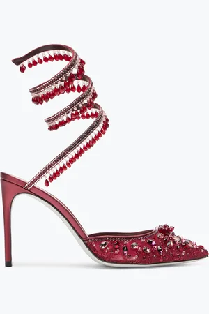 RENE CAOVILLA Zapato De Salón Chandelier Rubí Con Cristales 100