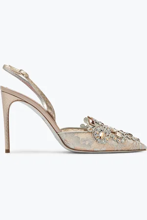 RENE CAOVILLA Slingbacks Con Joyas Grises Veneziana