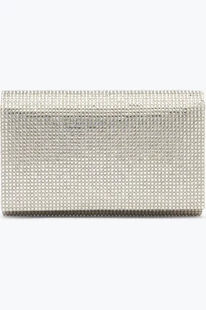 RENE CAOVILLA Clutch Con Joyas Plateado Aida