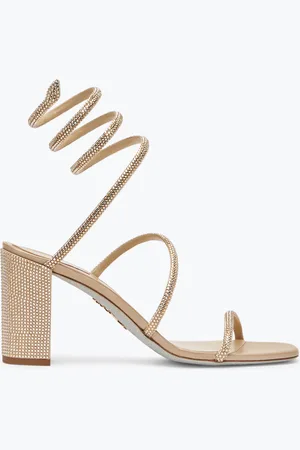 RENE CAOVILLA Sandalia Cleo Beige Con Cristales 80